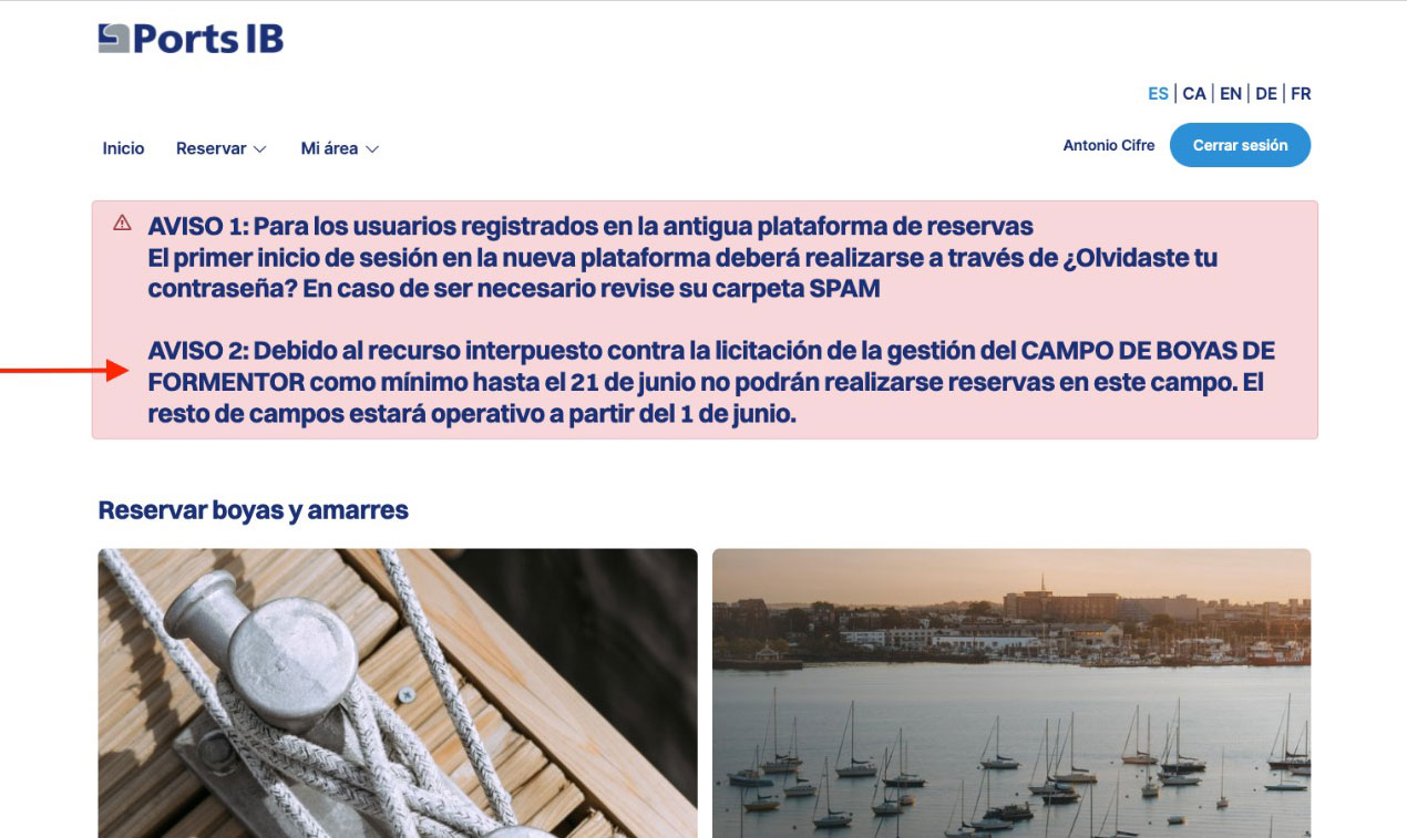 actualidad náutica, noticias náuticas, campo de boyas, formentor, ports ib, fondeo, amarres, asociac