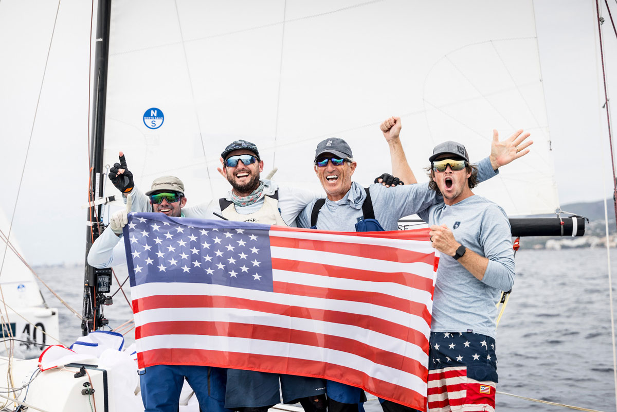The “Yonder,” new world champion at the Sandberg Estates J/70 Worlds