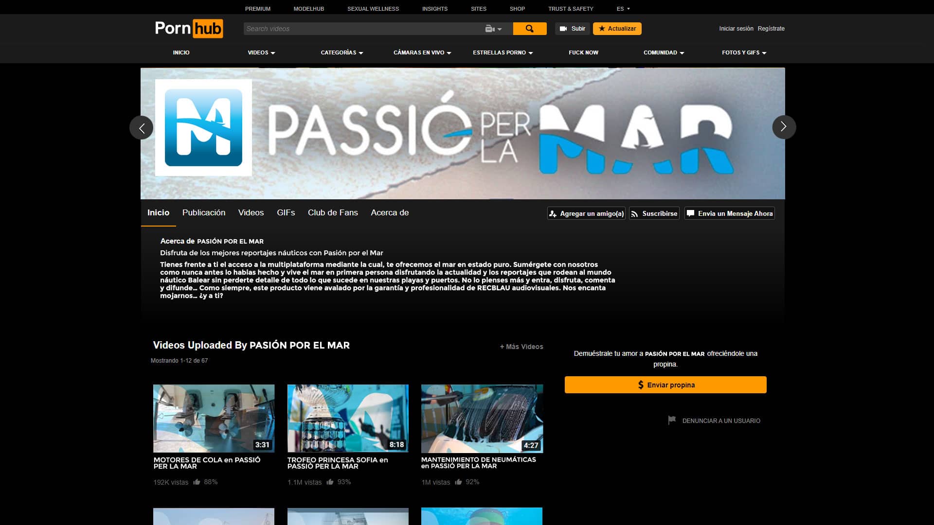 Pasión por el Mar ahora también en PornHub