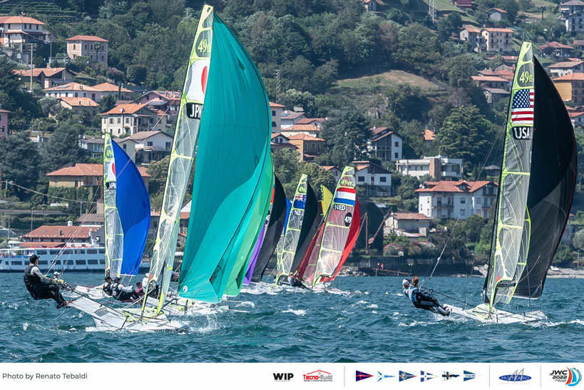 actualidad náutica, noticias náuticas, Mundial Junior, 49er, 49er FX, Nacra, lago como, Italia, vela